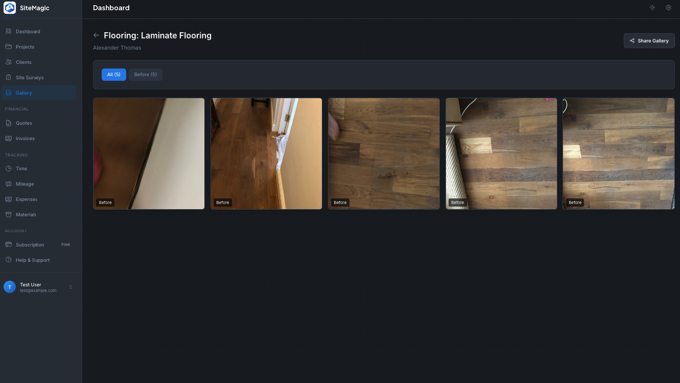 Photo documentation for surveys in SiteMagic